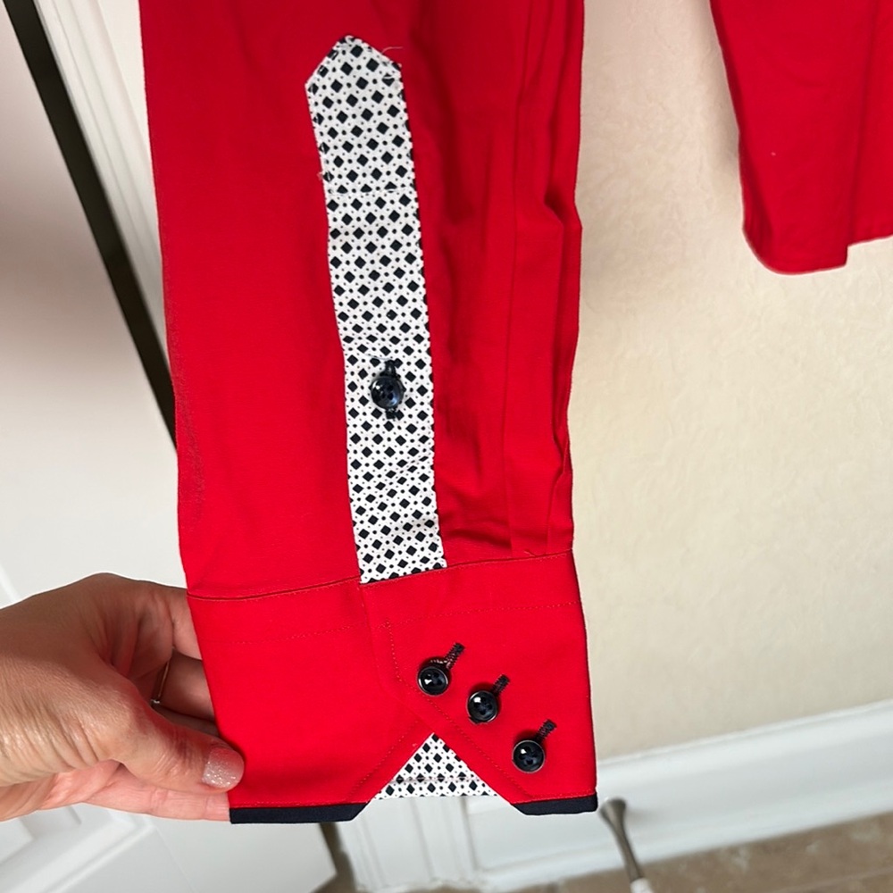 Red Men's Dress Shirt - Picture 4 of 5